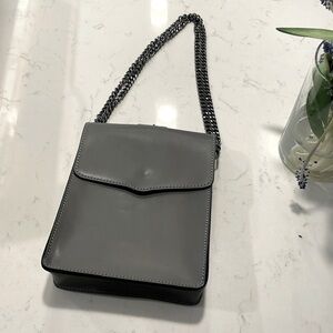 Grey Leather Chain Genuine Leather Italy Bag